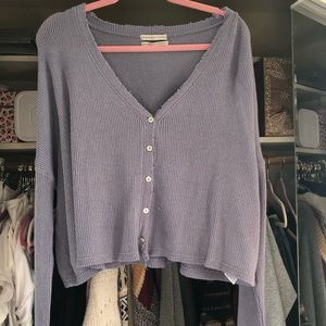 Urban Dark Periwinkle Button Down Sweater